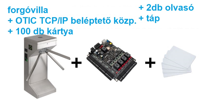Kártyás beléptető rendszerrel felokosított forgóvilla, YK-TT122S+OTIC100